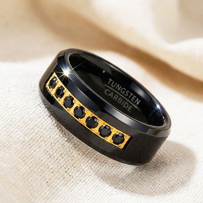 Ebonite Polished Black Tungsten Carbide Ring | Men's Ring
