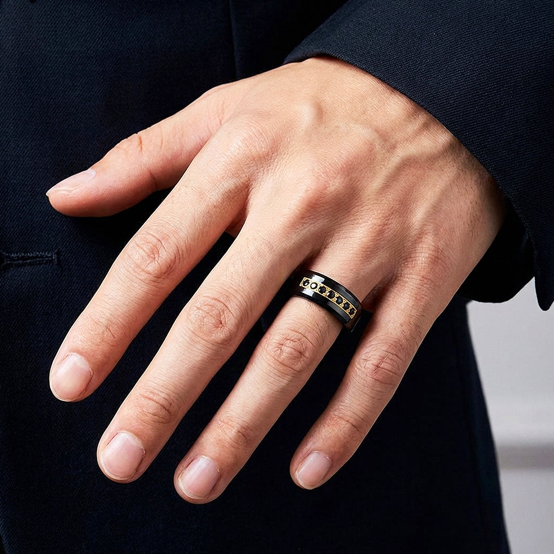 Ebonite Polished Black Tungsten Carbide Ring | Men's Ring