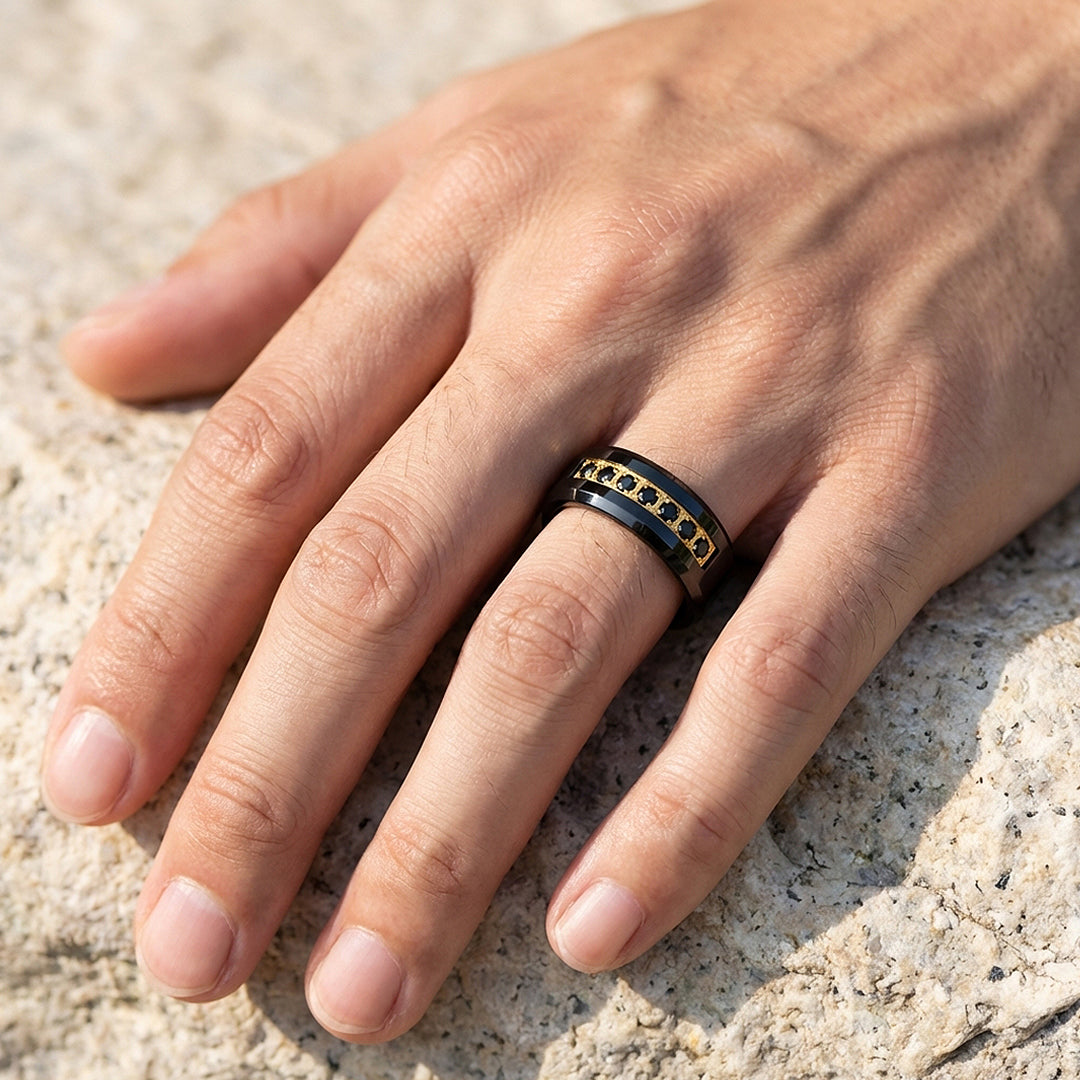 Ebonite Polished Black Tungsten Carbide Ring | Men's Ring