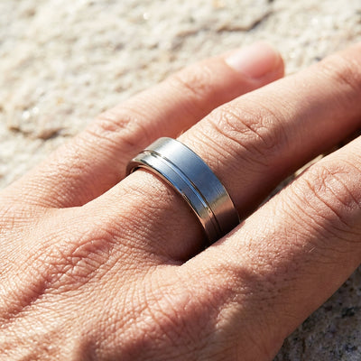 Edge Brushed Tungsten Carbide Ring | Men's Ring