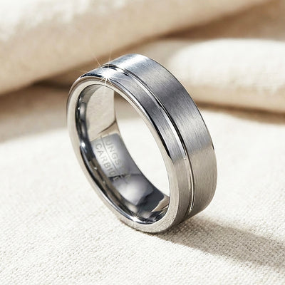 Edge Brushed Tungsten Carbide Ring | Men's Ring