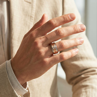 Ekon Rose Gold Two-Tone Tungsten Carbide Ring | Men's Ring