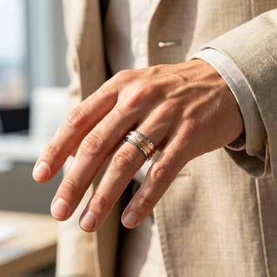 Ekon Rose Gold Two-Tone Tungsten Carbide Ring | Men's Ring