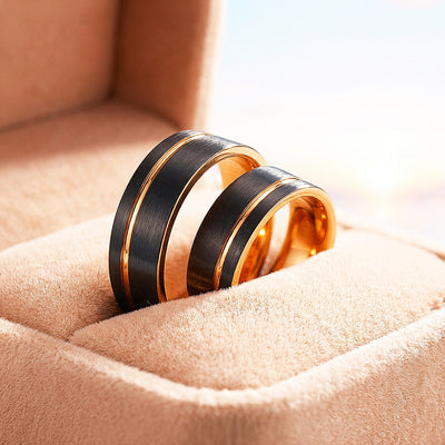 Emmove | Tungsten Couple Rings | Black Wedding Bands