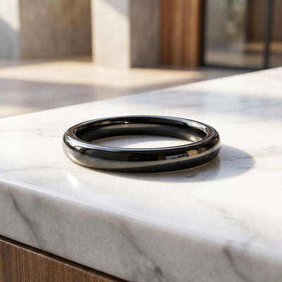 Eternal Black Polished Tungsten Carbide Ring