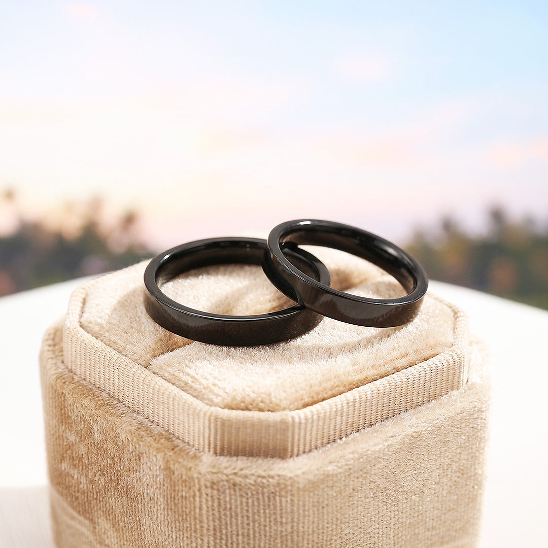 Eternal Link Black | High-Polished Classic Flat Wedding Band