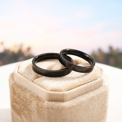 Eternal Link Black | High-Polished Classic Flat Wedding Band