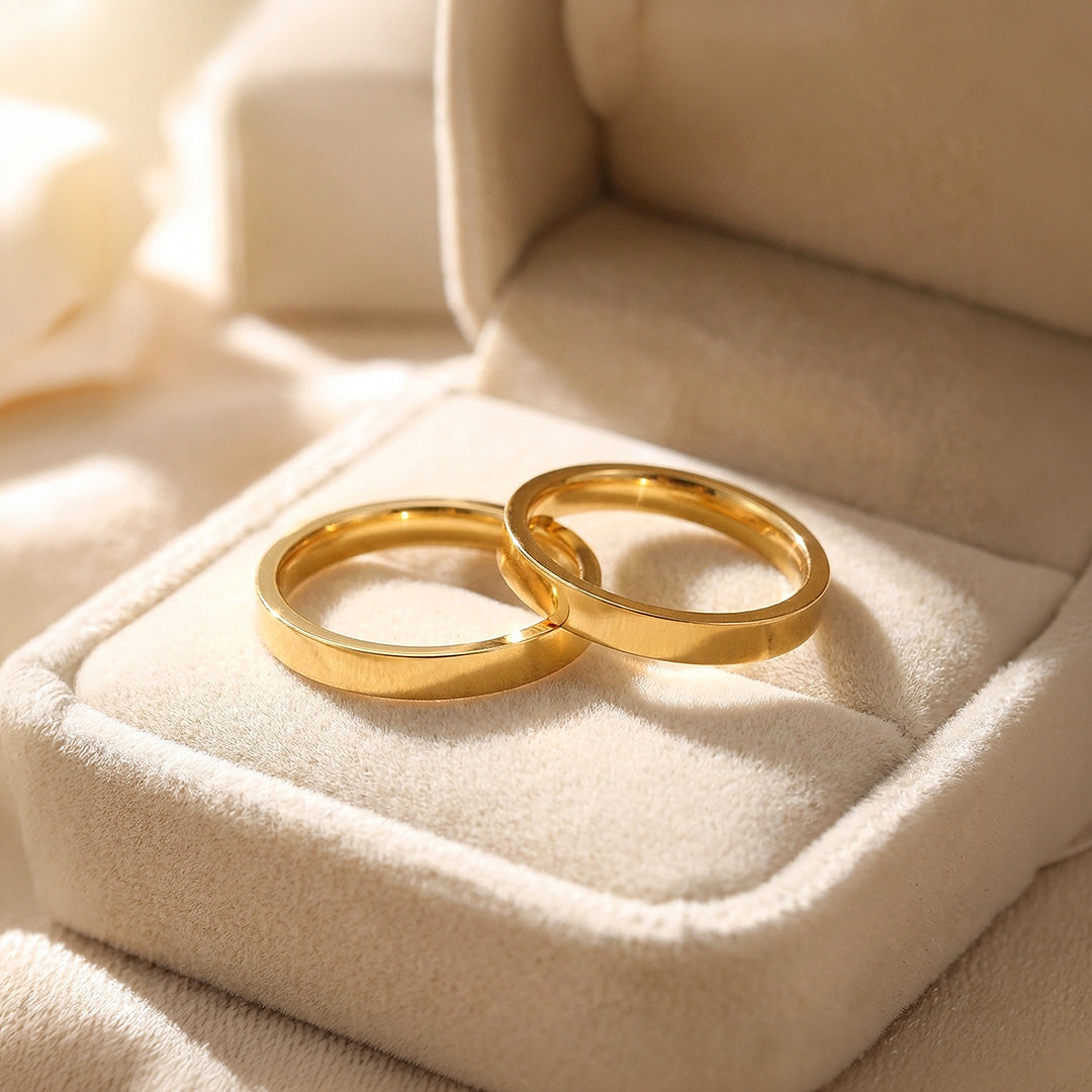 Eternal Link Gold | High-Polished Classic Flat Wedding Band