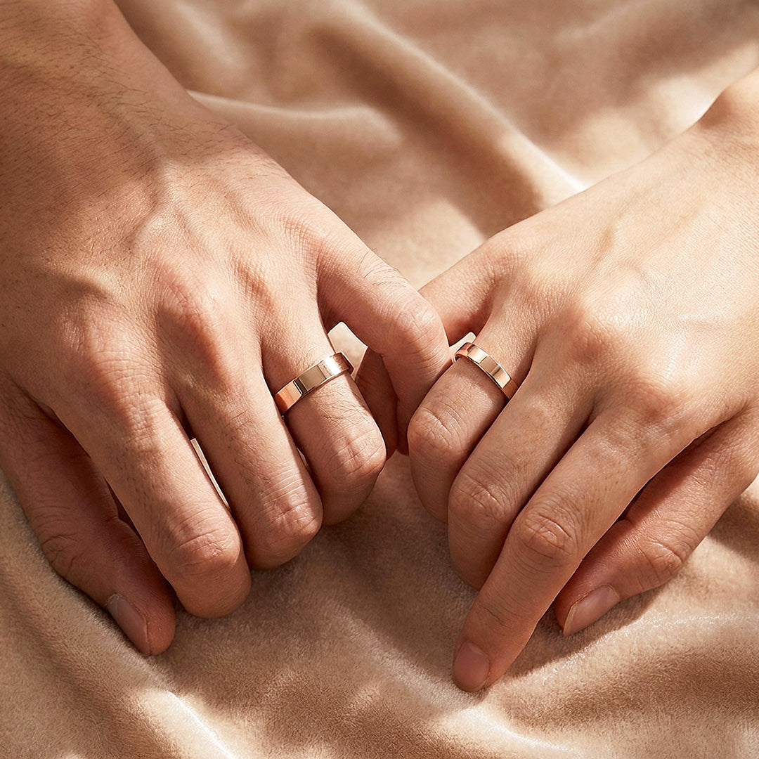 Eternal Link Rose Gold | High-Polished Classic Flat Wedding Band