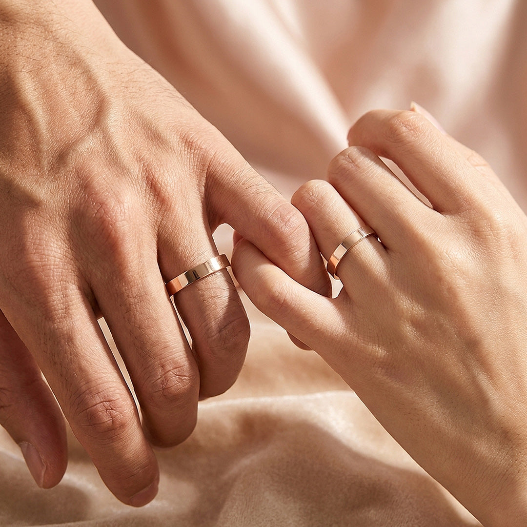Eternal Link Rose Gold | High-Polished Classic Flat Wedding Band