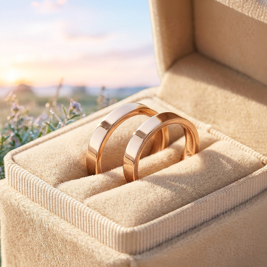 Eternal Link Rose Gold | High-Polished Classic Flat Wedding Band