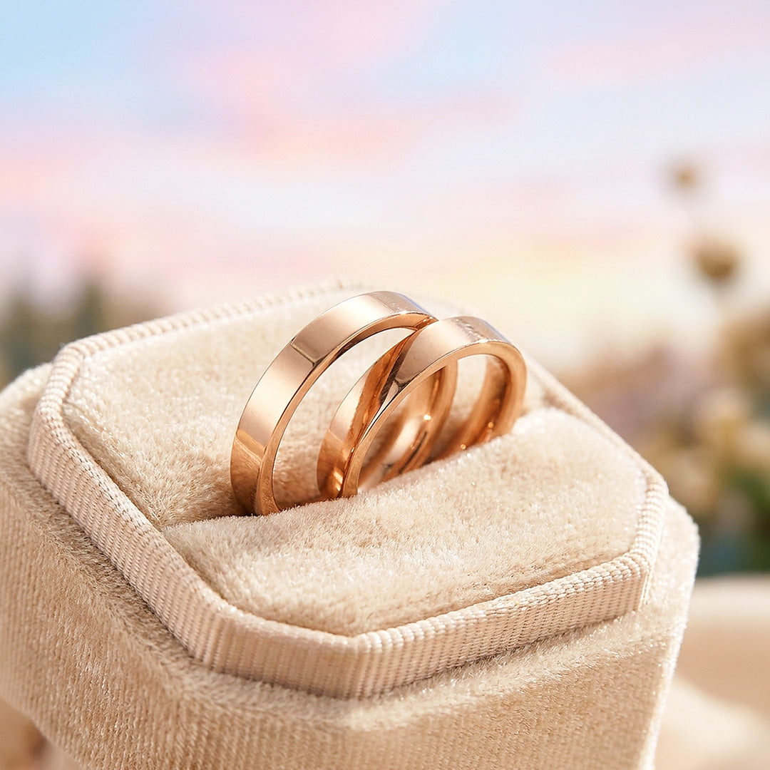 Eternal Link Rose Gold | High-Polished Classic Flat Wedding Band