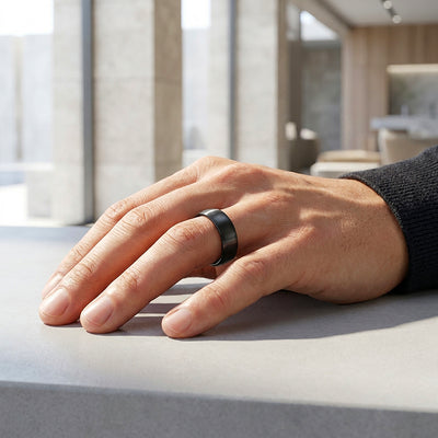 Fergus | Matte Brushed Black Tungsten Carbide | Men's Ring