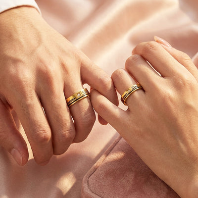 Forever Love | High-Polished Engraved Script Flat Wedding Band