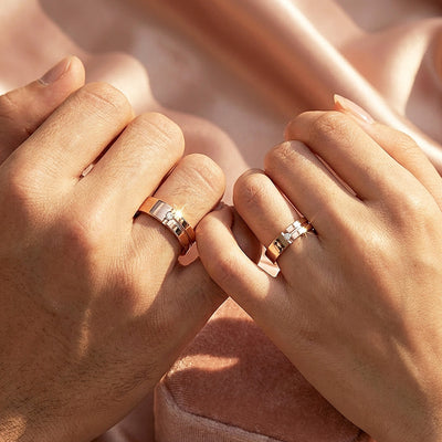 Fraiser | Tungsten Couple Rings | Rose Gold Wedding Bands