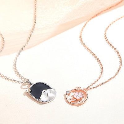 Fuji Blossom Couple Necklaces