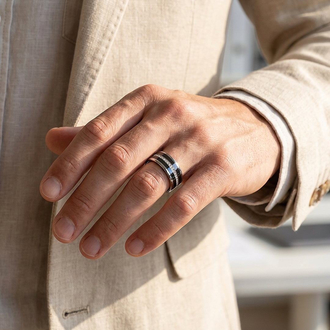 Giovanni Full Eternity Tungsten Carbide Ring | Men's Ring