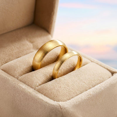 Granite | Brushed Tungsten Couple Rings | Wedding Bands