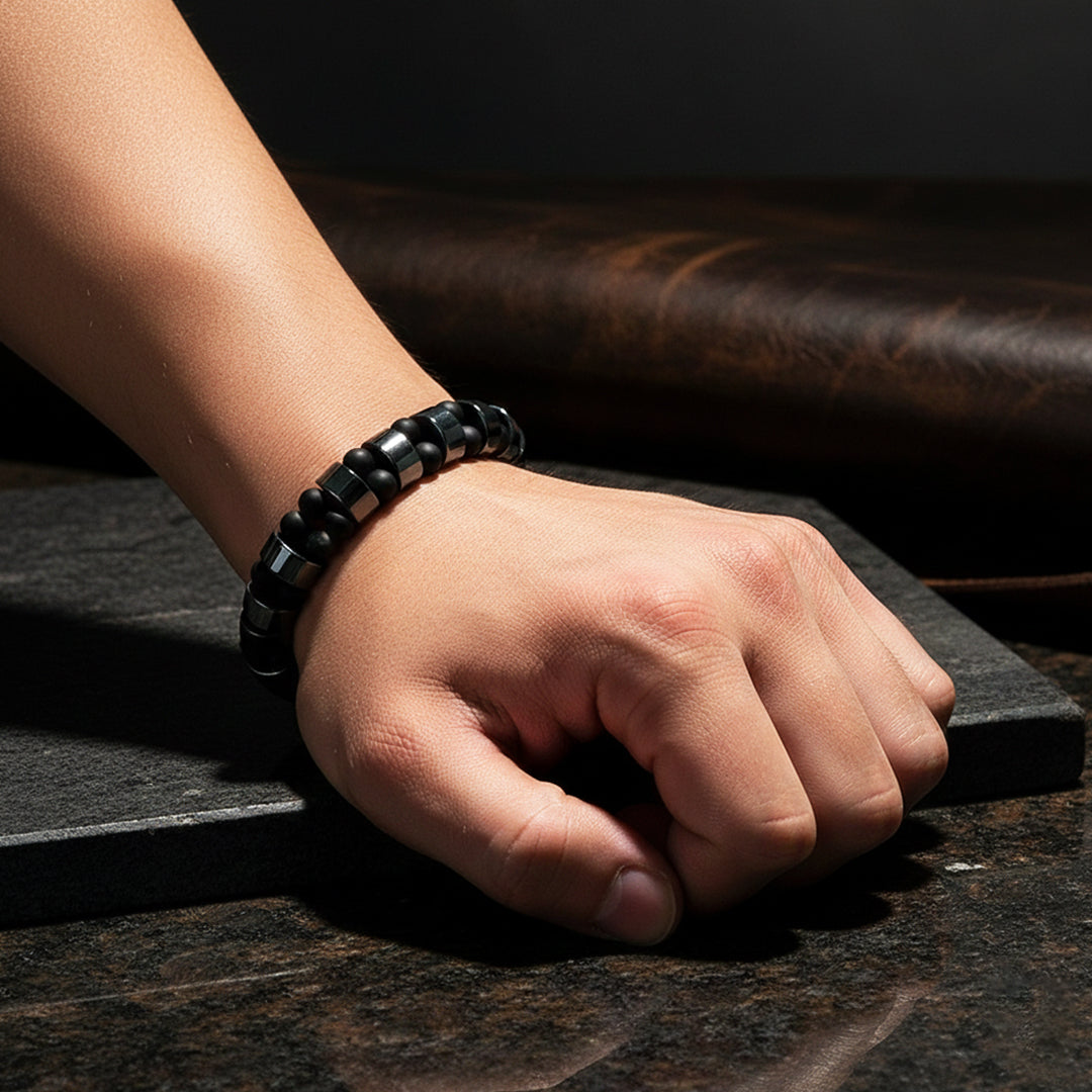 Hematite Focus | Men's Beaded Bracelet
