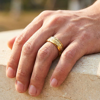 Imperium Gold Sandblasted Tungsten Carbide Ring | Men's Ring
