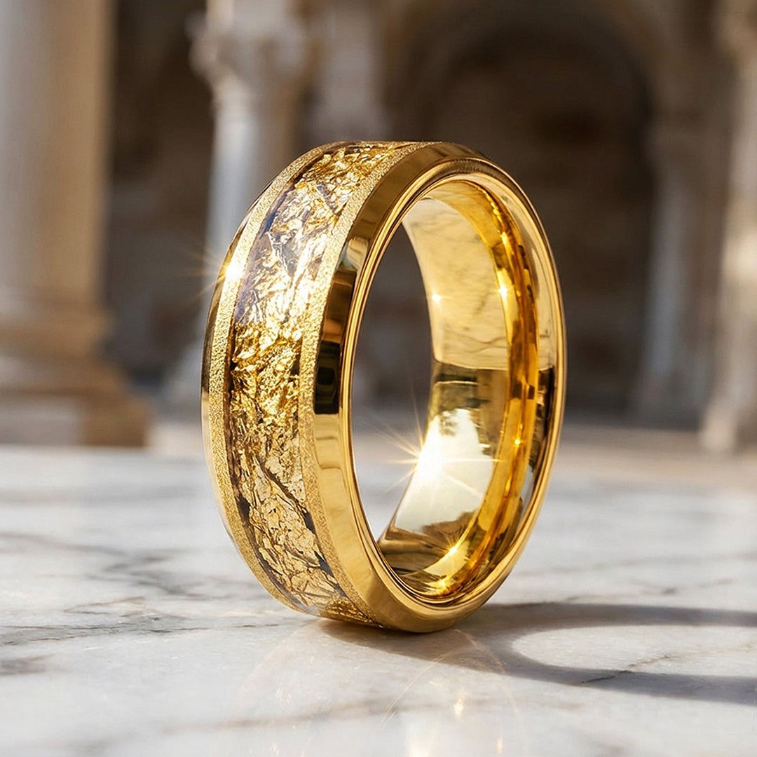 Imperium Gold Sandblasted Tungsten Carbide Ring | Men's Ring