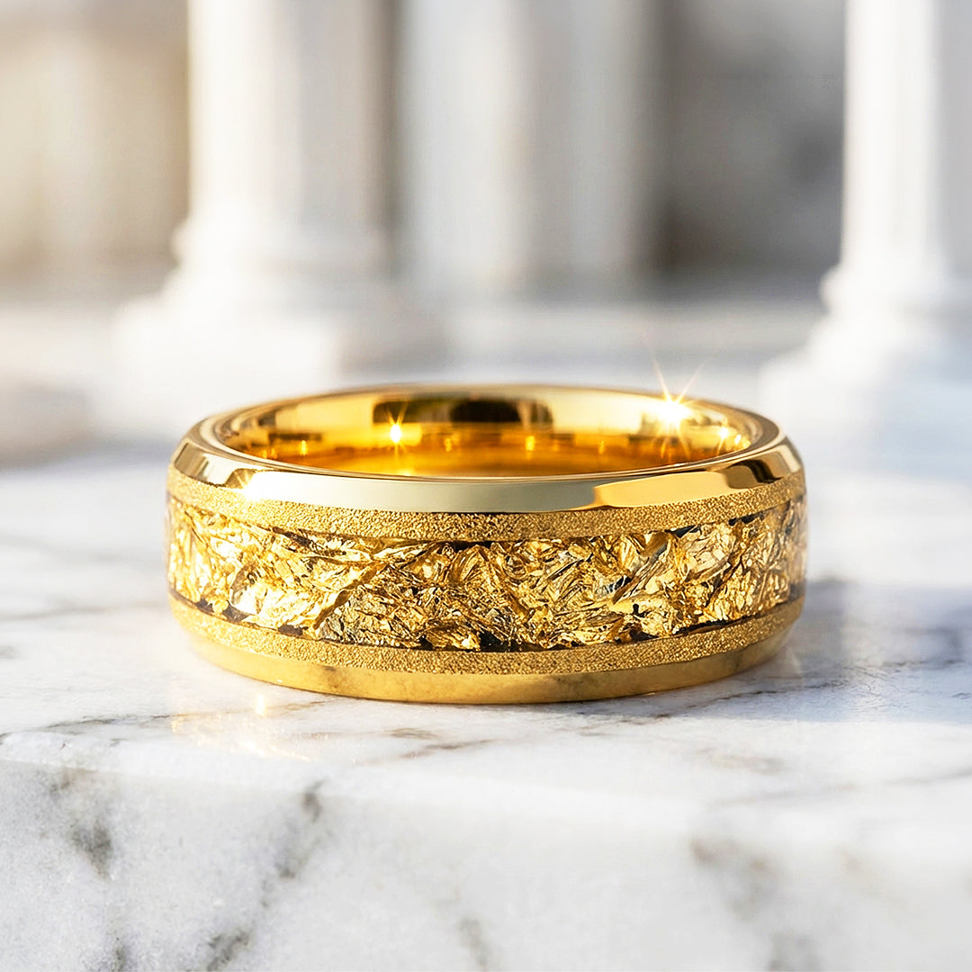 Imperium Gold Sandblasted Tungsten Carbide Ring | Men's Ring