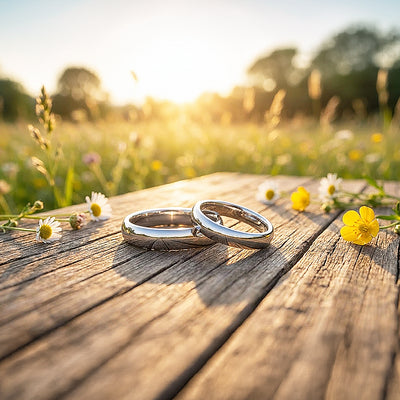 Infinite | Tungsten Couple Rings | Silver Wedding Bands