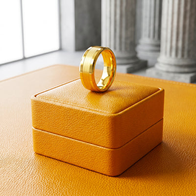 Irwin | Brushed Polished Tungsten Carbide Ring | Men's Ring
