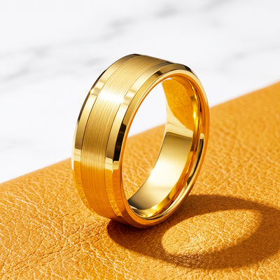 Irwin | Brushed Polished Tungsten Carbide Ring | Men's Ring