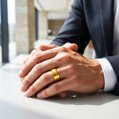 Irwin | Brushed Polished Tungsten Carbide Ring | Men's Ring