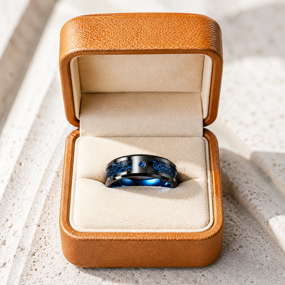 Legend | Blue Carbon Fibre Tungsten Carbide Ring | Men's Ring