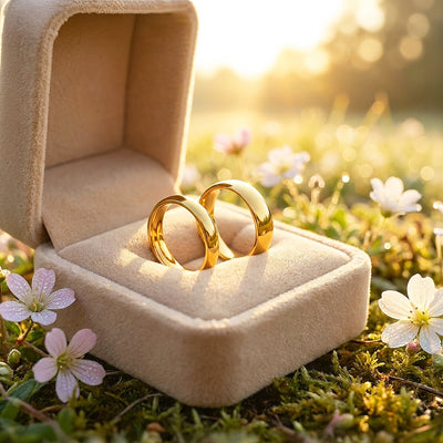 Lumi Bands Gold | High-Polished Classic Dome Wedding Band
