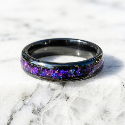 Lunara Purple Galaxy Black Tungsten Carbide Ring | Men's Ring