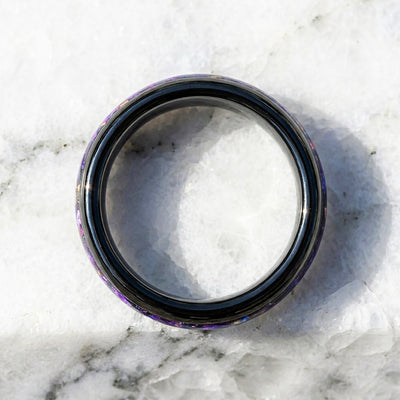Lunara Purple Galaxy Black Tungsten Carbide Ring | Men's Ring