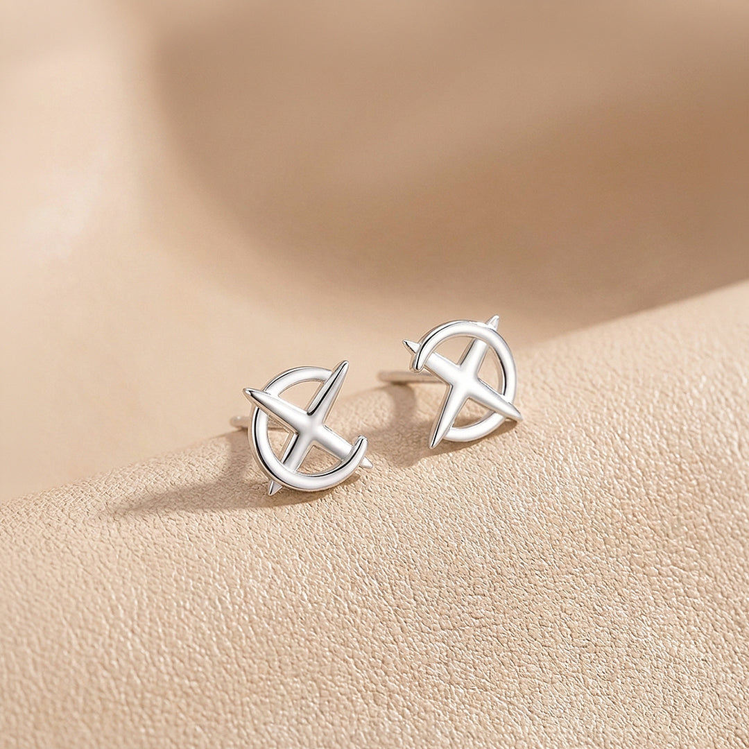 Crescent Compass Stud | Men's Earrings | ME1005