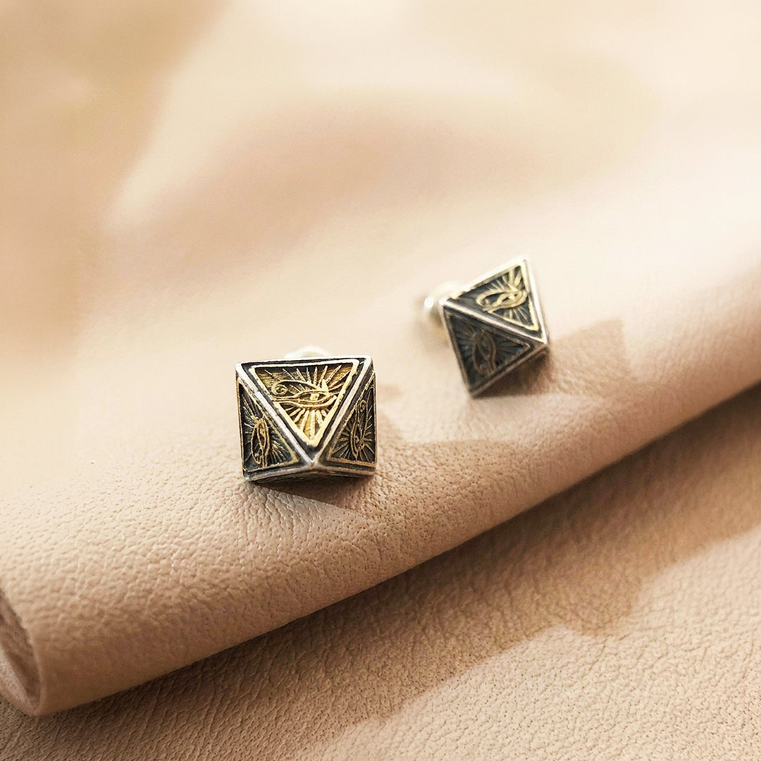 Eye of Horus Pyramid Stud | Men's Earrings | ME1006