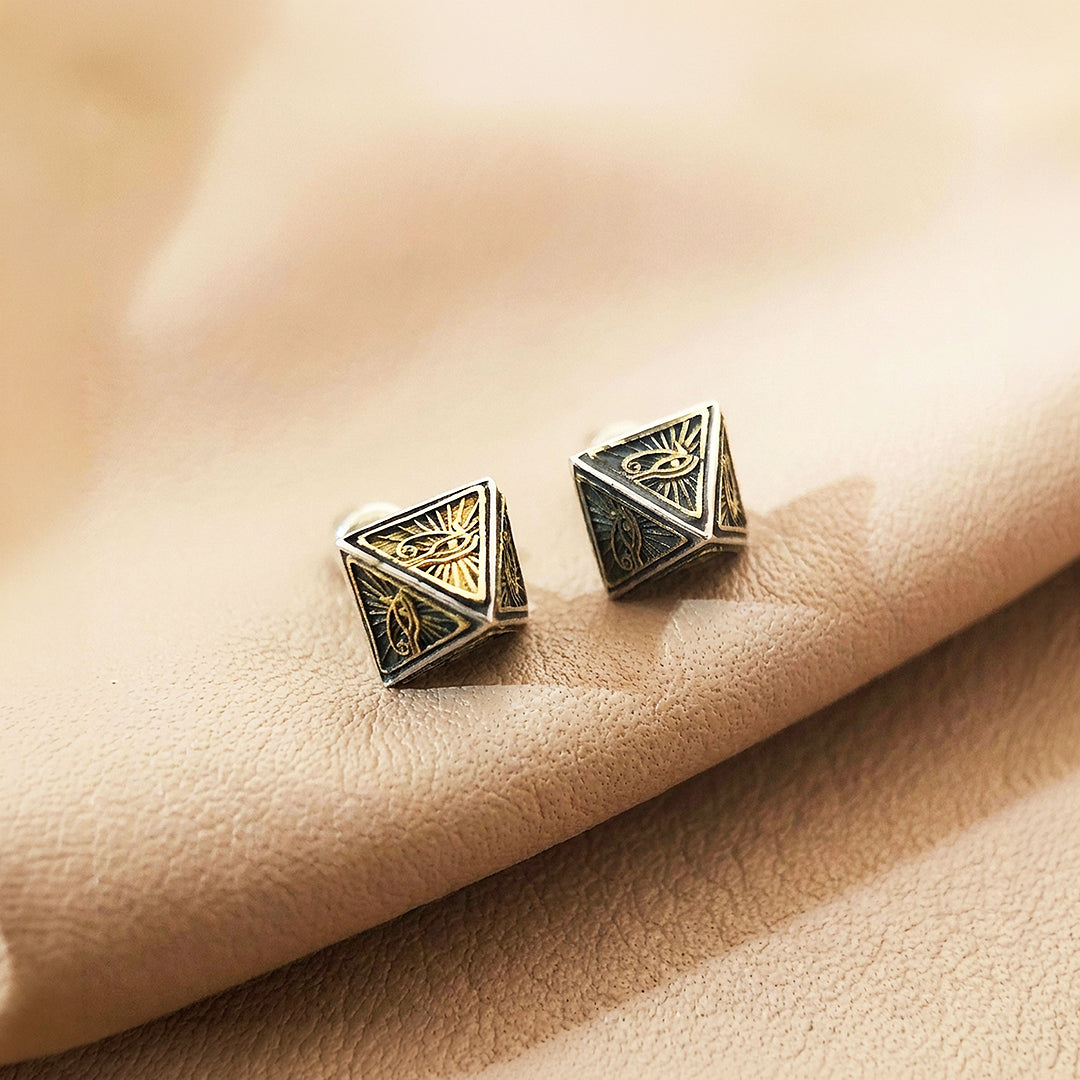 Eye of Horus Pyramid Stud | Men's Earrings | ME1006