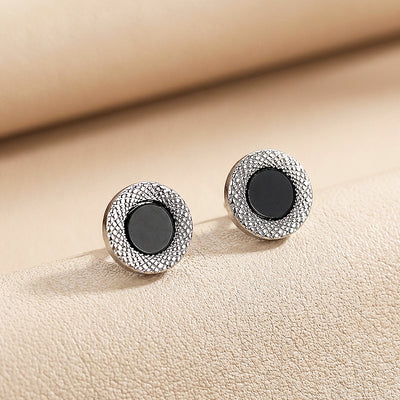 Textured Round Stud | Men's Earrings | ME1012