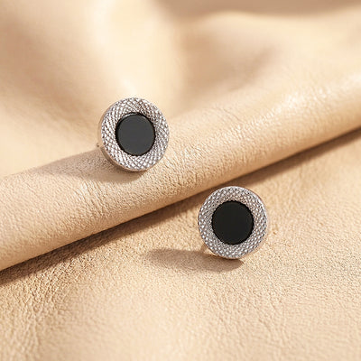 Textured Round Stud | Men's Earrings | ME1012