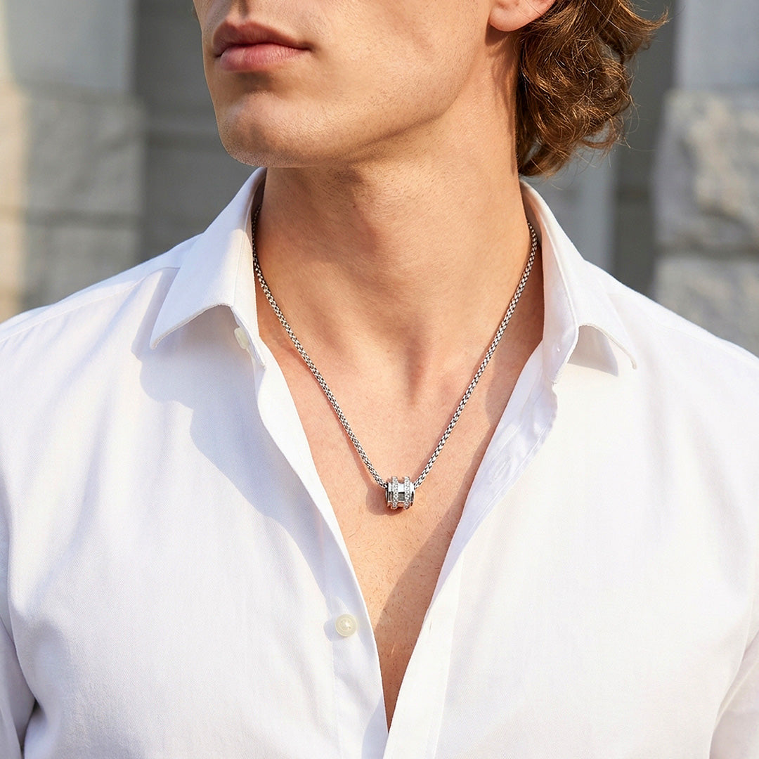 Stone Barrel Pendant | Men's Necklace | MN1090