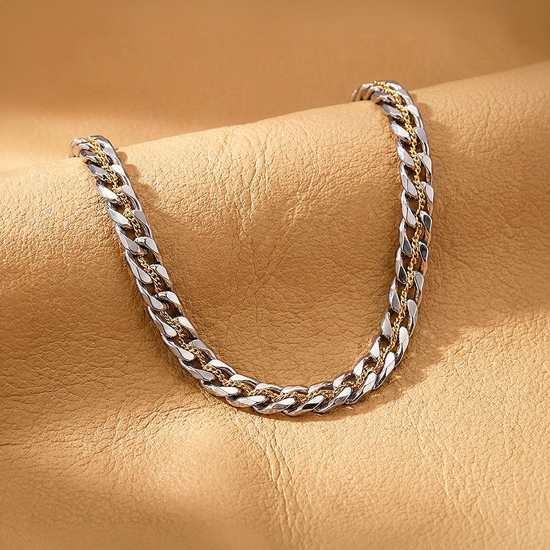 Two-Tone Cuban Link & Rope Chain | Men's Necklace | MN1091