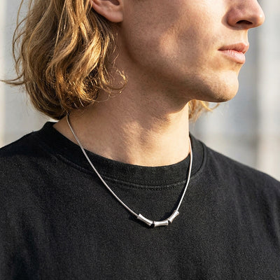 Triple Tube Bead Snake Chain | Men's Necklace | MN1092