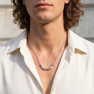 Triple Tube Bead Snake Chain | Men's Necklace | MN1092