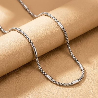 Box Link & Tube Bead Chain | Men's Necklace | MN1093