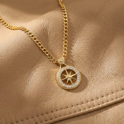 North Star Compass Pendant | Men's Necklace | MN1095