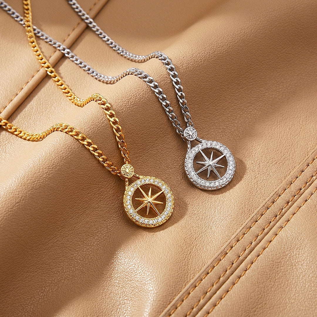 North Star Compass Pendant | Men's Necklace | MN1095