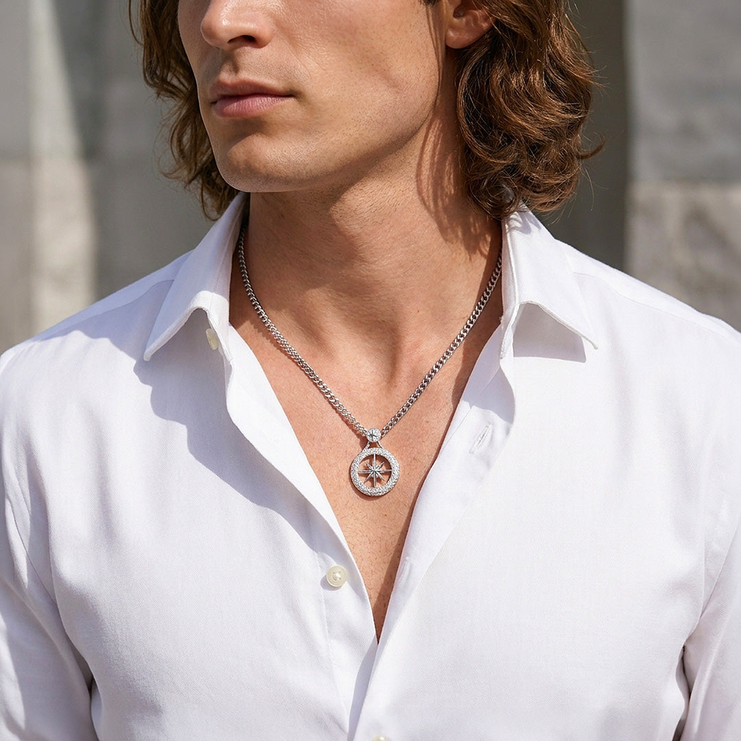North Star Compass Pendant | Men's Necklace | MN1095
