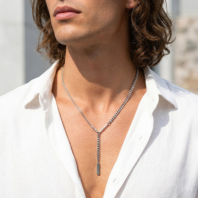 Y-Drop Bar Pendant | Men's Necklace | MN1098