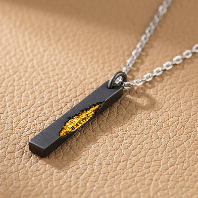 Gold Vein Bar Pendant | Men's Necklace | MN1102