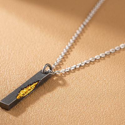 Gold Vein Bar Pendant | Men's Necklace | MN1102